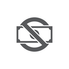 No money icon, color, line, outline vector sign, linear style pictogram isolated on white. Symbol, logo illustration