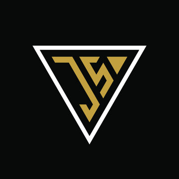 Initial letter JS triangle logo design
