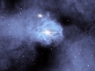 The stars in space  Illustration created on a tablet, used as a background or wallpaper in the astronomy concept.