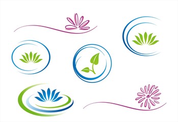 water lily , Buddha , Eco friendly business logo	