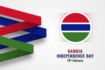 Happy independence day gambia illustration template design
