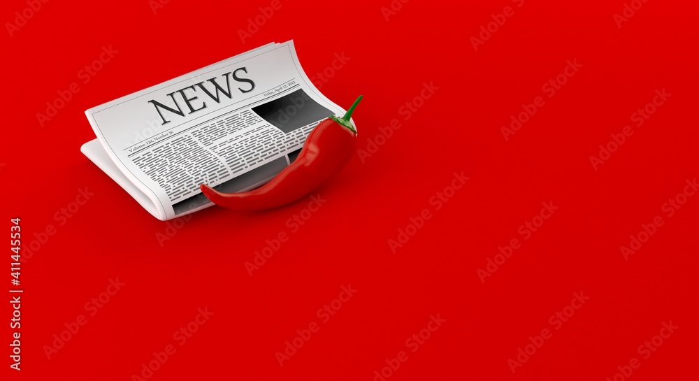 Canvas Prints hot pepper with newspaper