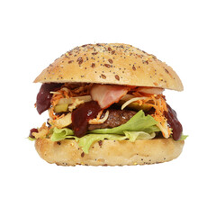 Hamburger isolé sur fond blanc