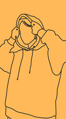 Abstract man face in a modern trendy colors, minimalism art, vector illustration.