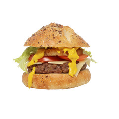 Hamburger isolé sur fond blanc