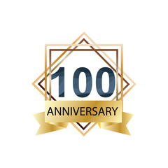 Obraz premium 100 years anniversary celebration vector template design illustration