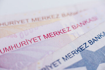 World money collection. Fragments of Turkish money