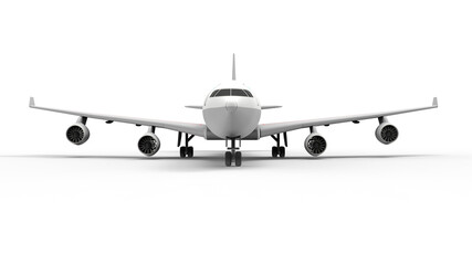 Fototapeta na wymiar 3D rendering - front view of an airplane