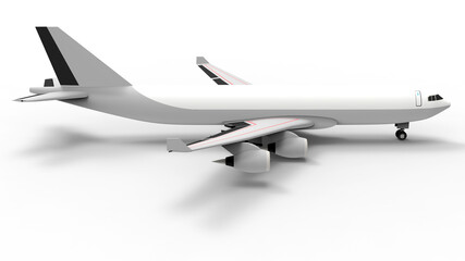 3D rendering - isolated white airplane