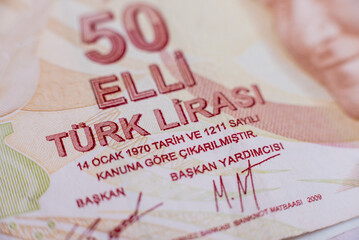 World money collection. Fragments of Turkish money