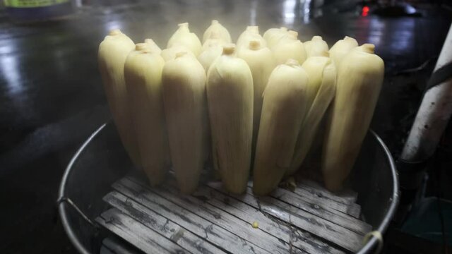 Take a Close Look Warm Boiled Sweet Corn Ready to Eat