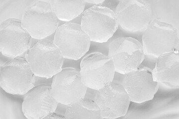 Ice cubes on a white background. File contains clipping path.