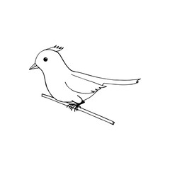 bird on a branch icon, sticker. sketch hand drawn doodle style. minimalism, monochrome. Spring.