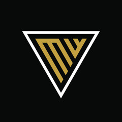 Initial letter MW triangle logo design