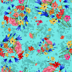 Fototapeta na wymiar seamless abstract pattern with flowers