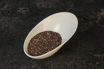 Seasoning chia seeds in the bowl