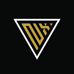 Initial letter NX triangle logo design