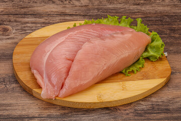 Raw turkey breast for cooking