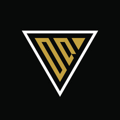 Initial letter OQ triangle logo design