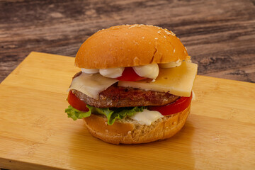 Delicous burger with tuna fish