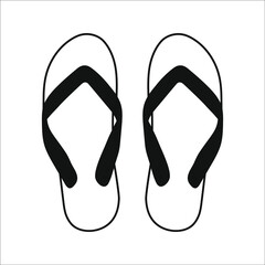 Flip flops icon vector, filled flat sign, solid pictogram isolated on white background. color editable