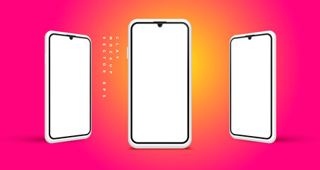 Minimalist modern clay mockup smartphones for presentation, application display, information graphics etc. Vector EPS.