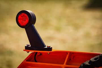 Red light lamp, detail of industry machine