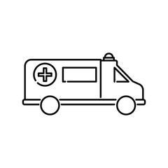 An ambulance line icon, a simple ambulance illustration