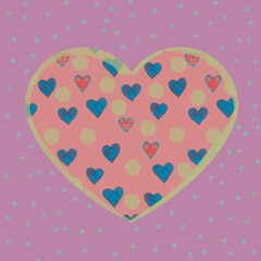 Love and compassion hand drown raster image. Heart shape. Valentine's Day card