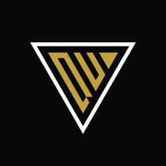 Initial letter QV triangle logo design