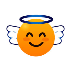 emoji face with halo, angel