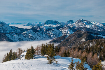 Obraz na płótnie Canvas Ski mountaineering in the Julian Alps, Friuli-Venezia Giulia, Italy