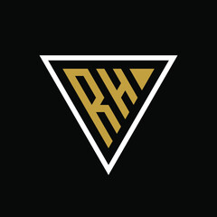 Initial letter RH triangle logo design