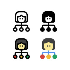 Female Planning Scheme User Profile Icon, Logo, and illustration