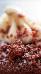 Close up of quaint cupcakes with Seaview background