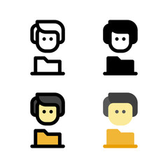 User Male Folder Collection Icon, Logo, and illustration