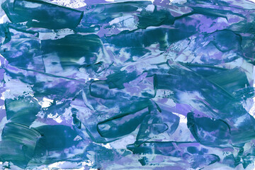 Modern contemporary acrylic background. Colorful texture made with a palette knife. Abstract painting on paper. Mess on the canvas.