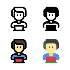 Man Hardworking for Life Icon, Logo, and illustration