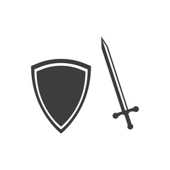 shield and sword icons. vector illustration