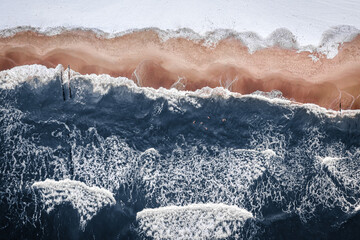 Winter swim in Baltic sea as extreme sport, Poland