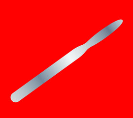 stainless steel brain knife on a red background