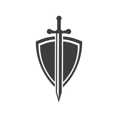 Fotobehang shield and sword icons. logo. vector illustration © ilyanatty