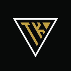 Initial letter TK triangle logo design