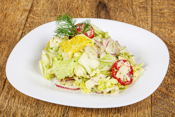 Salad with chicken and orange