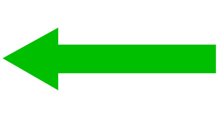 Green arrow on white background