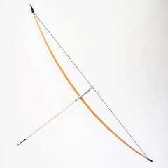 Bow and arrow on white background