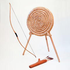 Archery equipment, target, bow, arrows, quiver