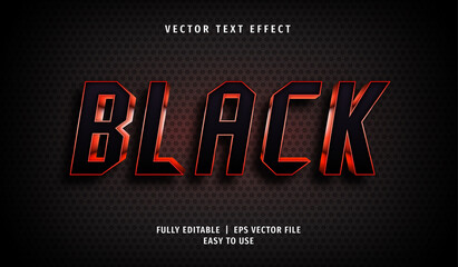 Text Effect 3D Black, Editable Text Style