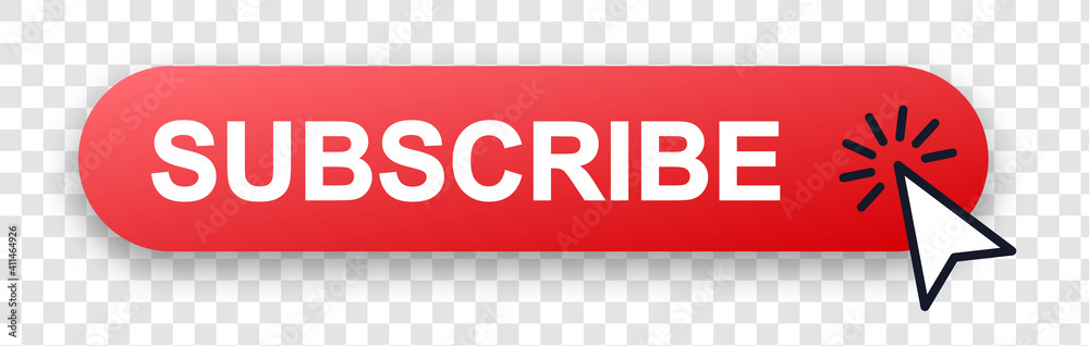 Poster subscribe button with pointer clicking. vector illustration. subscribe vector web button