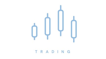Vector Isolated Trading Icon or Illustration, with Candles or Candlesticks